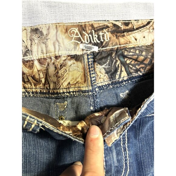 adikto womens jeans size 6 29x34 Good Condition Teen Adult Embroidered Pockets. - Picture 6 of 16